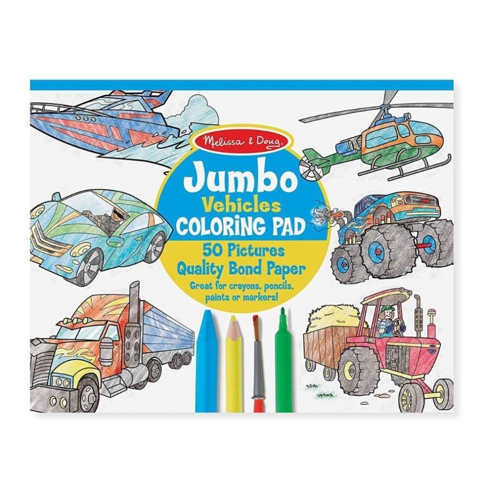 Melissa & Doug Jumbo Coloring Pad Vehicles