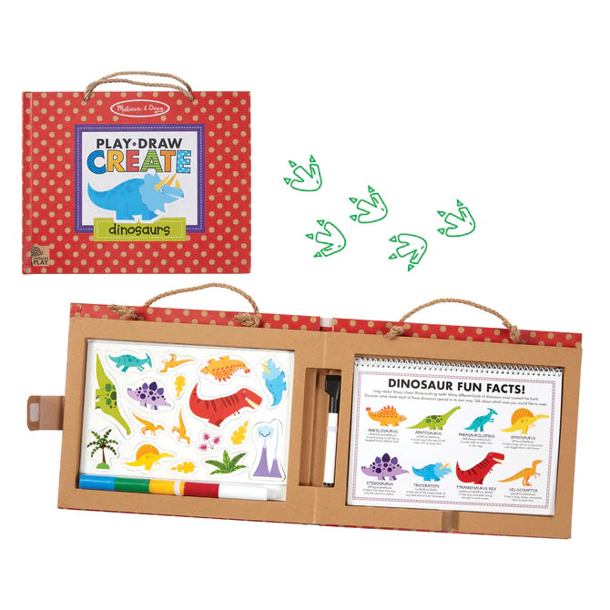 Melissa & Doug Play, Draw, Create Reusable Drawing & Magnet Kit – Dinosaurs