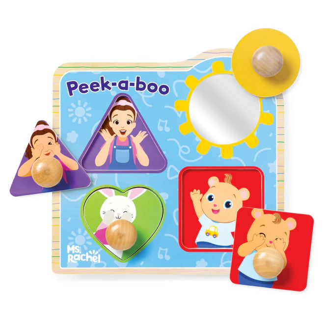 Ms Rachel Wooden Peek-a-Boo Jumbo Peg Puzzle 50356