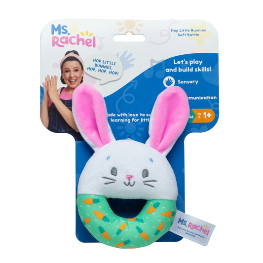 Melissa & Doug Ms. Rachel Hop Little Bunnies Soft Rattle (6072309)