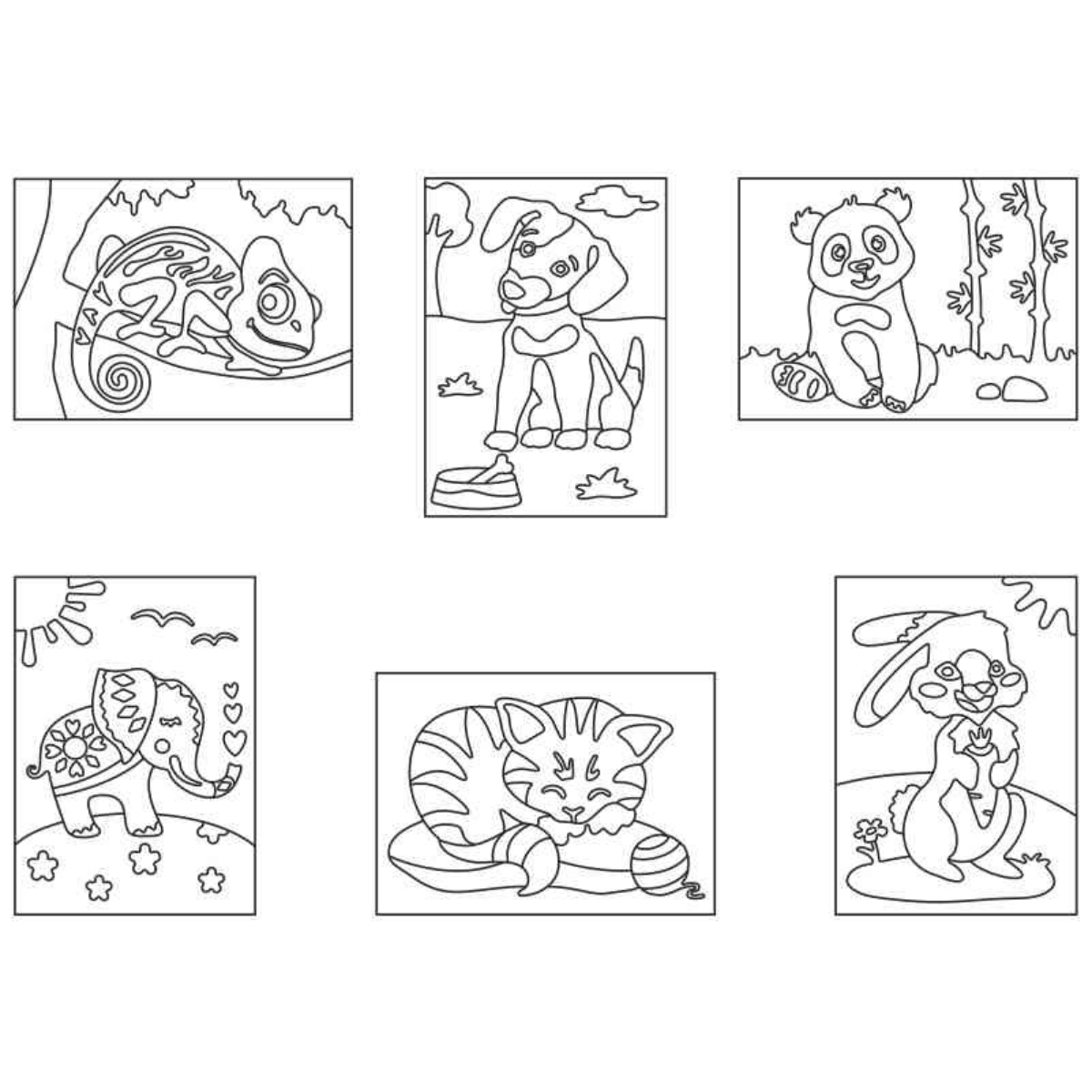 SandArt Six Pack Cute Animals