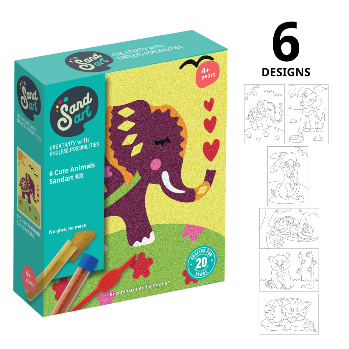 SandArt Six Pack Cute Animals