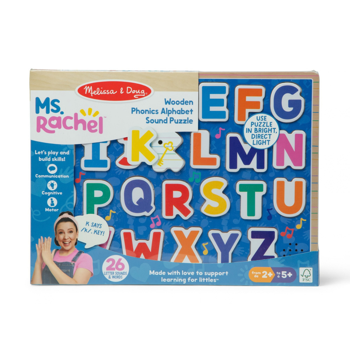 Melissa & Doug Ms. Rachel Alphabet Phonics Sound Puzzle (50379)