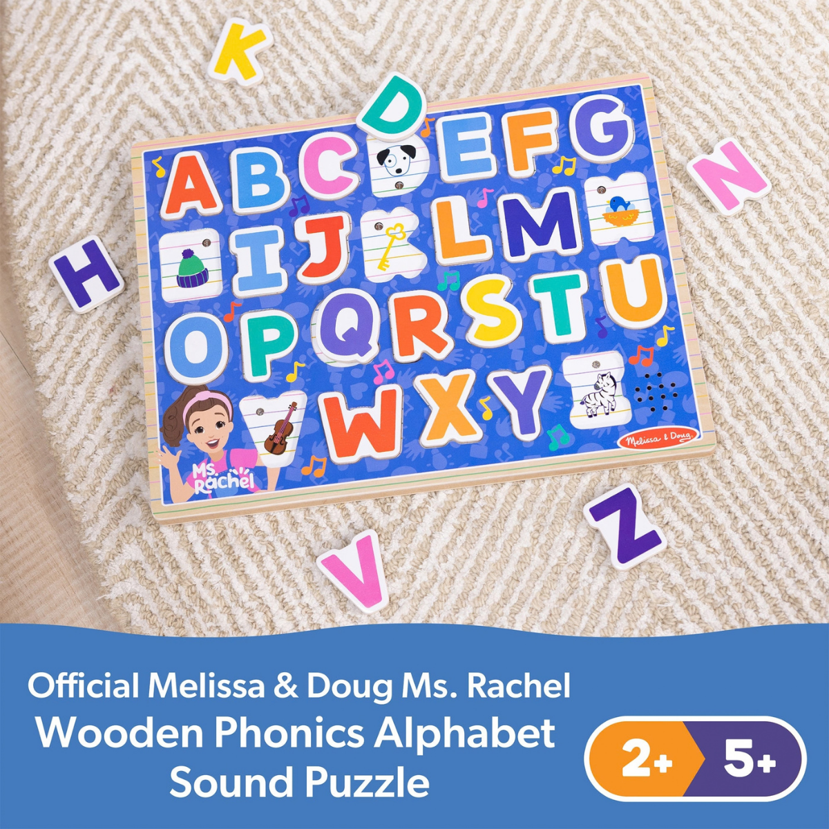 Melissa & Doug Ms. Rachel Alphabet Phonics Sound Puzzle (50379)