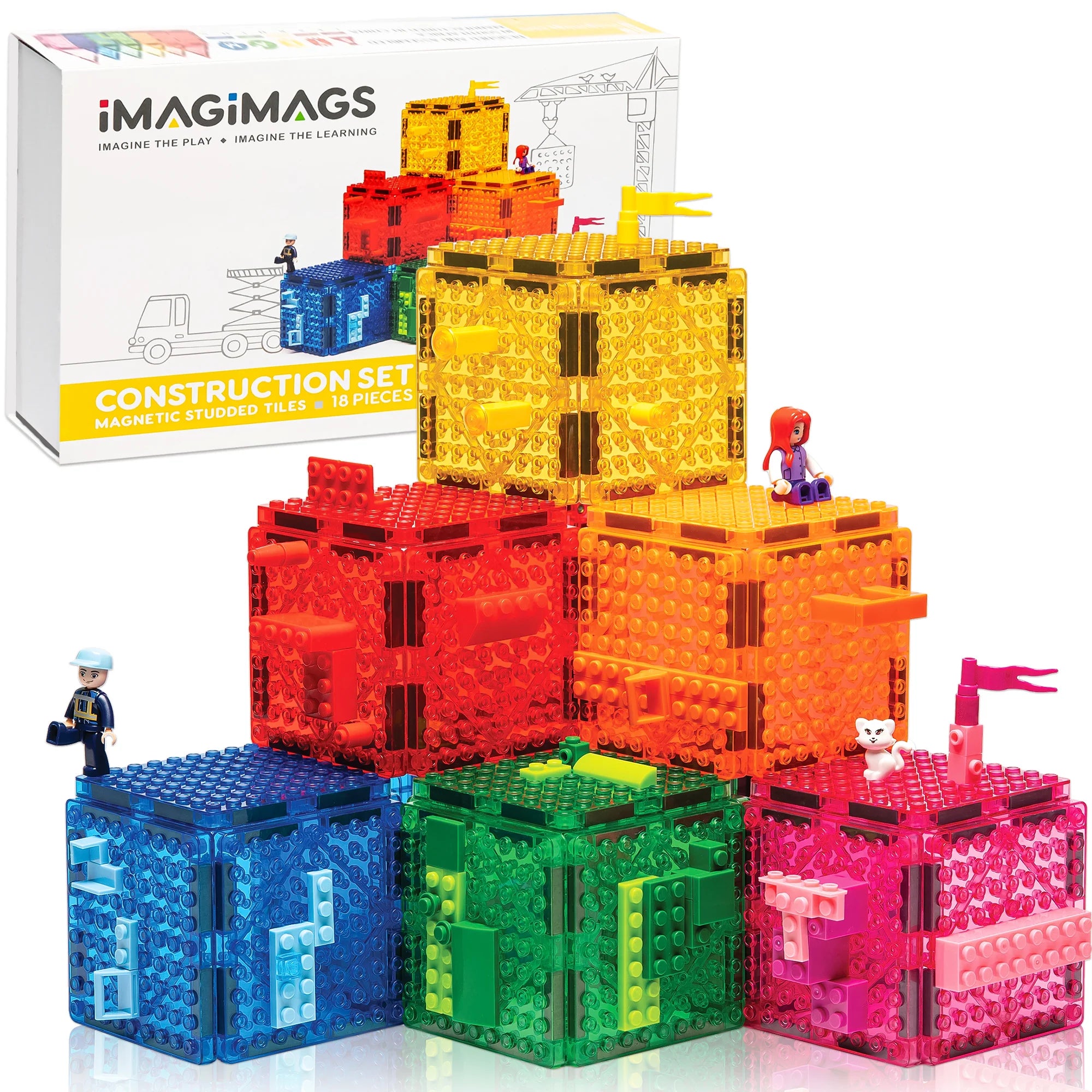Imagimags Construction Set (Compatible with all regular sized Lego bricks)