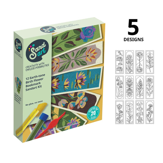 SandArt Earth-tone Birth Flower Bookmark Kit