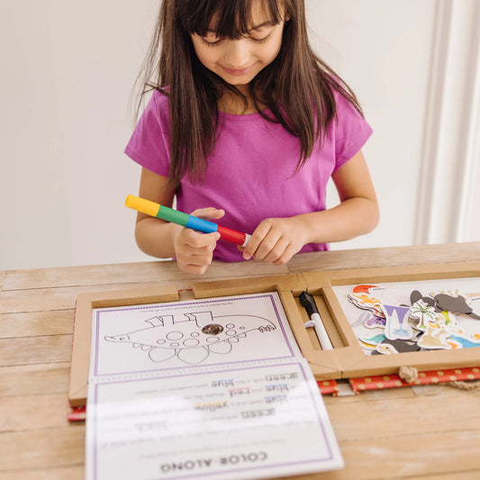 Melissa & Doug Play, Draw, Create Reusable Drawing & Magnet Kit – Dinosaurs