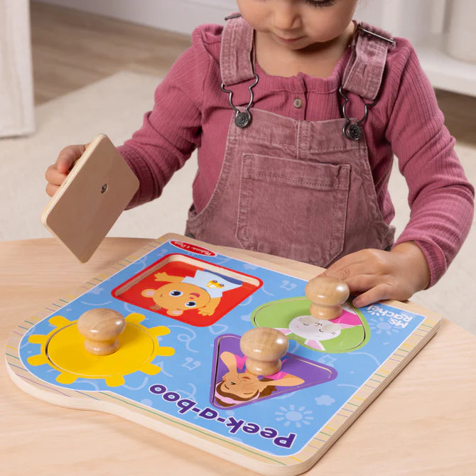 Ms Rachel Wooden Peek-a-Boo Jumbo Peg Puzzle 50356
