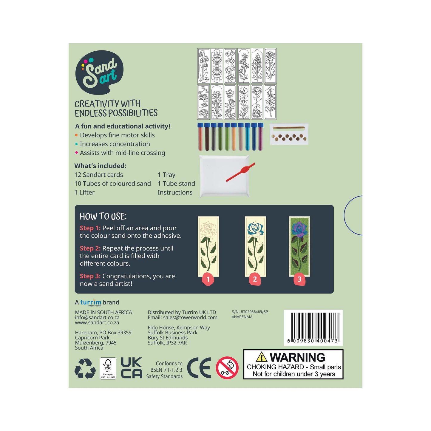 SandArt Earth-tone Birth Flower Bookmark Kit