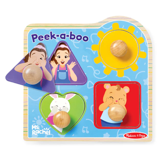 Ms Rachel Wooden Peek-a-Boo Jumbo Peg Puzzle 50356