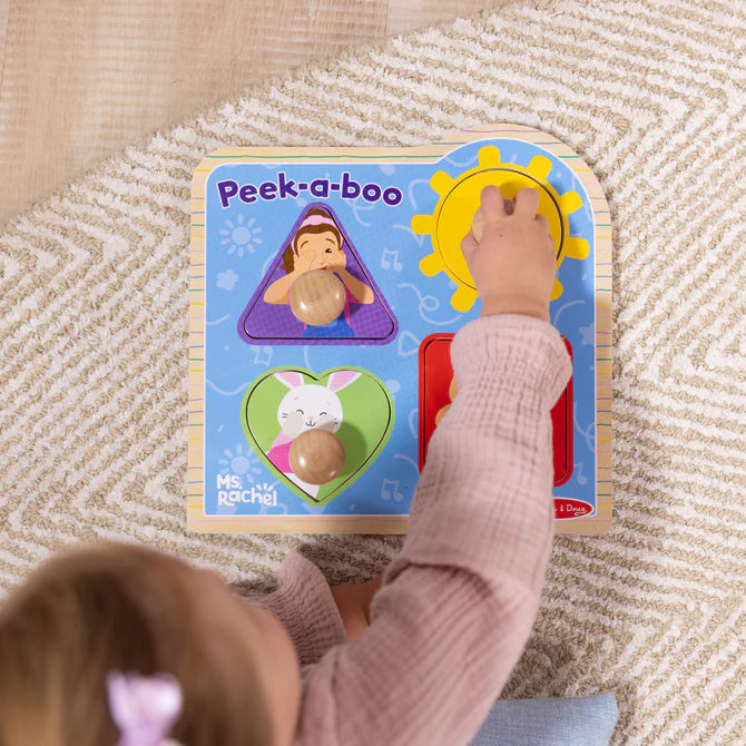 Ms Rachel Wooden Peek-a-Boo Jumbo Peg Puzzle 50356