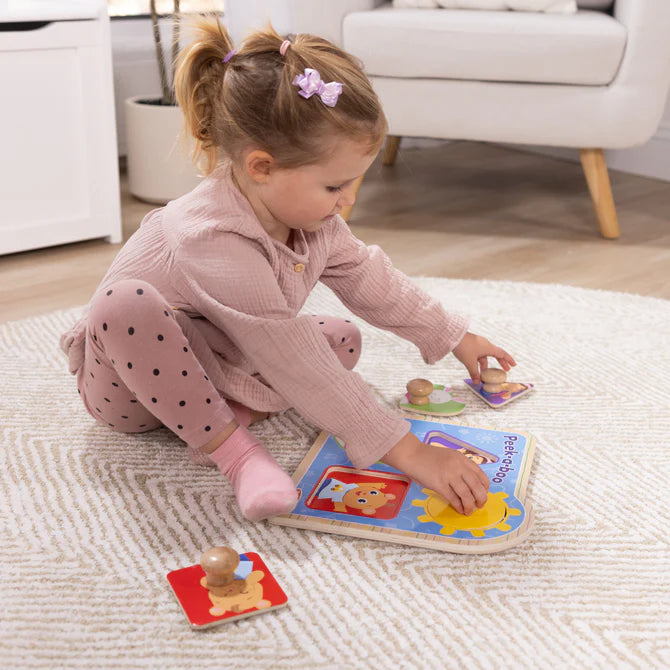 Ms Rachel Wooden Peek-a-Boo Jumbo Peg Puzzle 50356