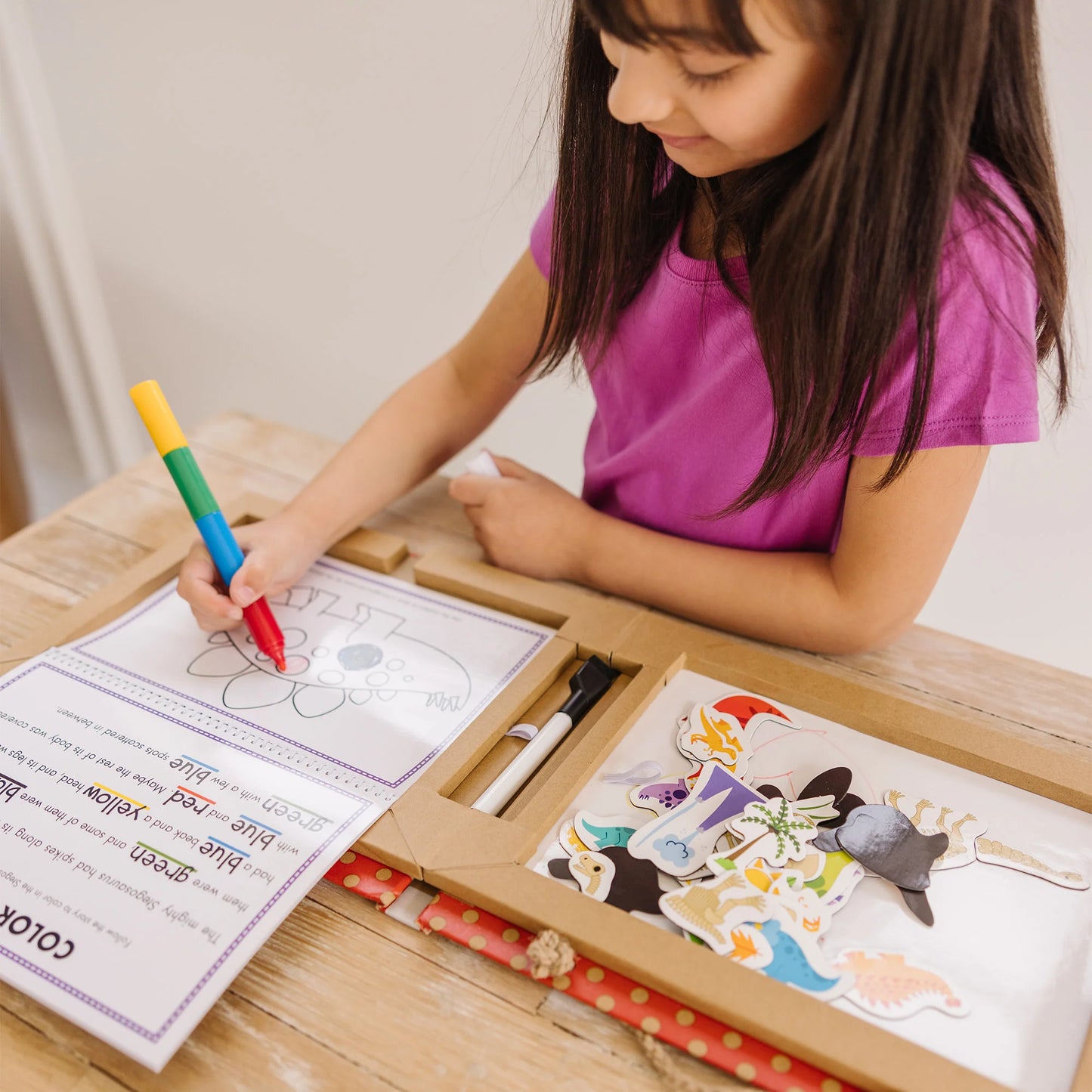 Melissa & Doug Play, Draw, Create Reusable Drawing & Magnet Kit – Dinosaurs