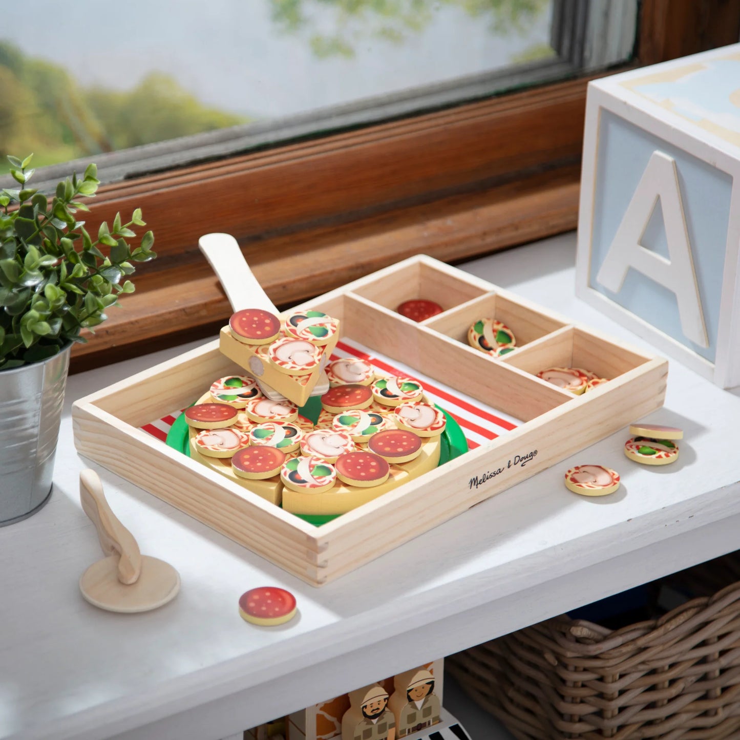 Melissa & Doug Pizza Party Wooden Play Food Set (6074863)