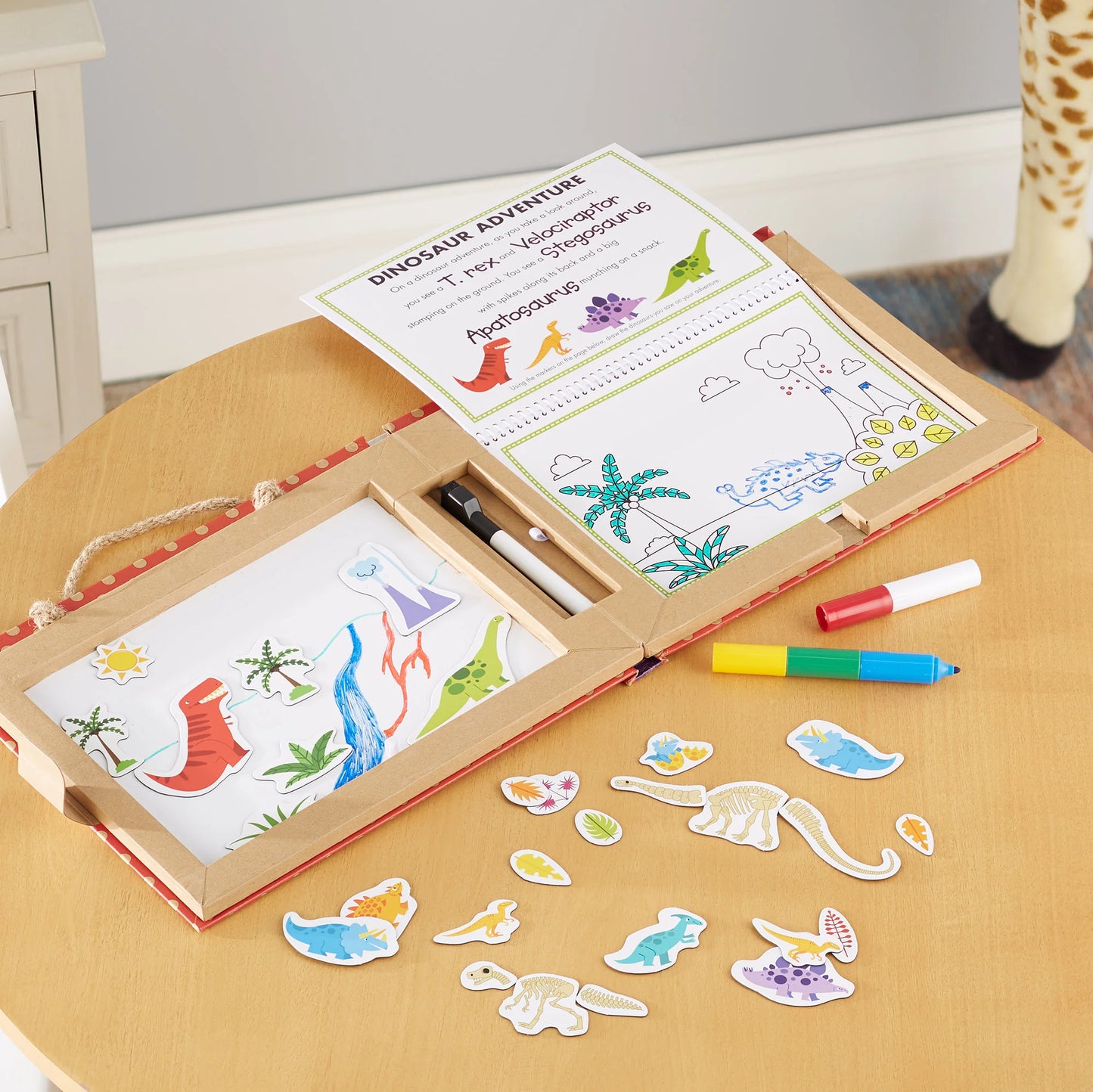 Melissa & Doug Play, Draw, Create Reusable Drawing & Magnet Kit – Dinosaurs